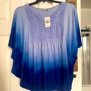 NWT Blue Tie Dye Blouse XL